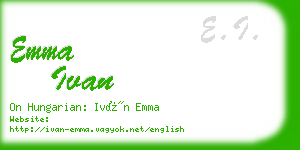 emma ivan business card